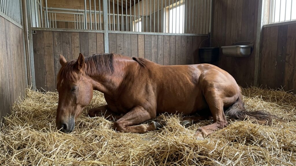 O cavalo que dorme em pé usa um sistema de travas nos tendões que funciona como o freio de mão do carro, mas precisa deitar 30 minutos por dia ou entra em privação de sono