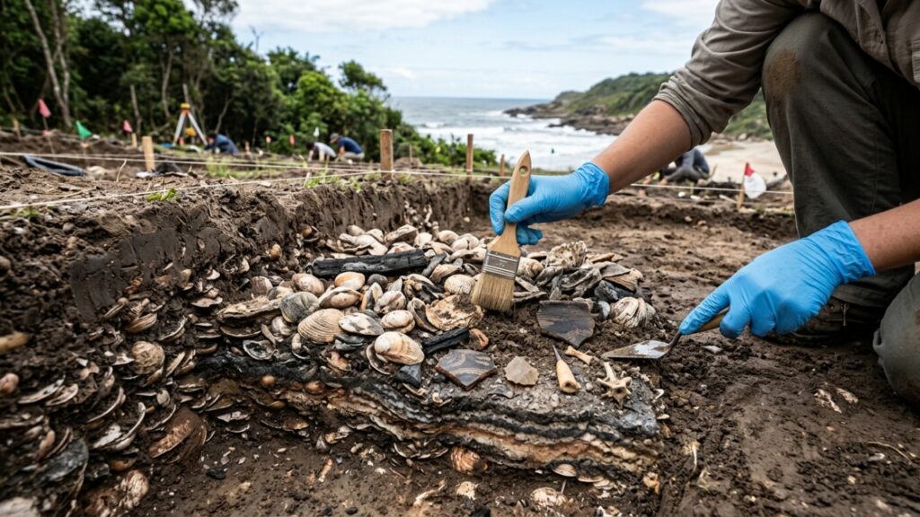 Os sambaquis do litoral de Santa Catarina: montanhas de conchas com até 30 metros de altura, erguidas há milhares de anos e confundidas com morros comuns