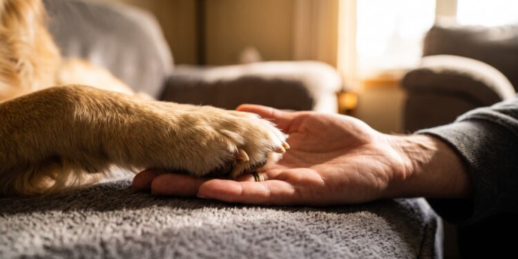 Veterinários explicam por que o cachorro que dá a pata quando você senta não está pedindo carinho, está repetindo um gesto de filhote para pedir comida, e a resposta que a maioria dá reforça o hábito sem querer