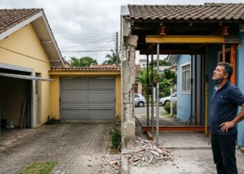Casal derruba muro para ampliar a garagem e descobre no meio da obra que a coluna que achava sua também sustentava o telhado do vizinho: o que diz a lei sobre parede-meia e quem paga o reforço