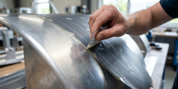 "Painel solar" revolucionário dispensa vidro e moldura: filme de 0,85 mm converte 24,4% da luz em energia
