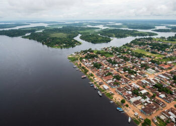 O município do Amazonas que abriga 1.400 ilhas onde o rio chega a quase 20 quilômetros de largura e a floresta passa meses debaixo d’água
