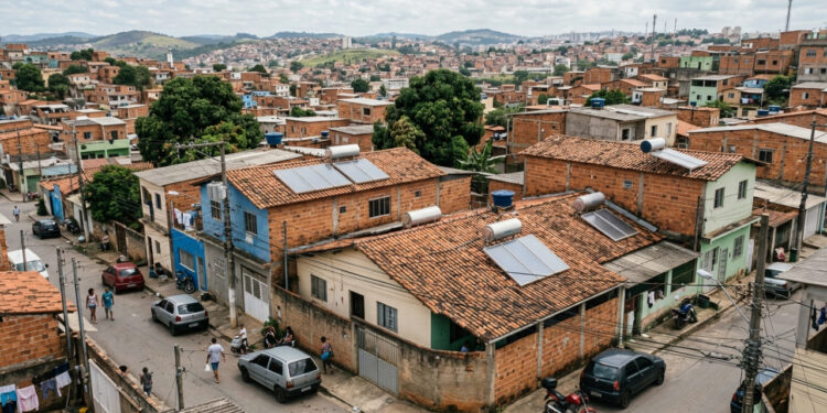 A cidade mineira que serviu de teste para a primeira experiência urbana monitorada de aquecimento solar do Brasil, onde 100 casas populares receberam o equipamento de graça