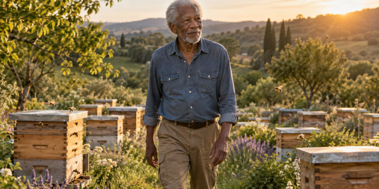 Morgan Freeman e o santuário de abelhas: 26 colmeias sem nenhum pote de mel