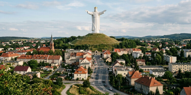 Uma cidade de 19 mil habitantes inaugurou em 2010 um Cristo Rei de 36 metros que chega a 52,5 metros com o monte, mais alto que o Cristo Redentor