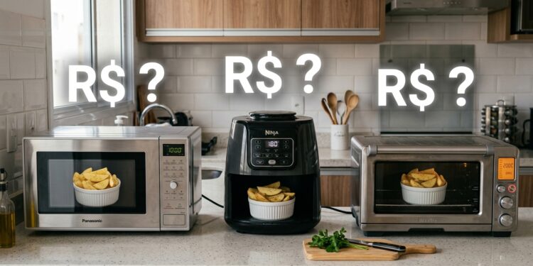 Air fryer, forno elétrico ou micro-ondas: quanto custa na conta de luz preparar a mesma porção de batata em cada um