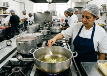 Cozinheiro de restaurante popular há mais de 20 anos mostra a rotina de quem cozinha em escala, enquanto a ciência explica por que o alho queima tão fácil