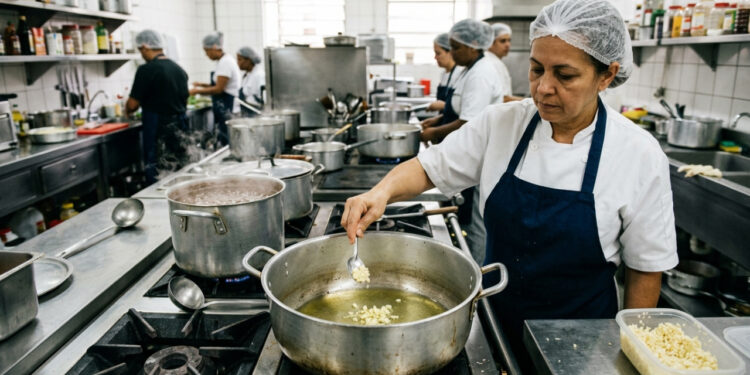 Cozinheiro de restaurante popular há mais de 20 anos mostra a rotina de quem cozinha em escala, enquanto a ciência explica por que o alho queima tão fácil