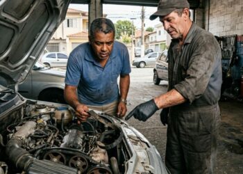 Mecânico que conserta motores há anos repete o mesmo alerta: a correia dentada deve ser trocada no prazo indicado para cada carro, óleo escuro não significa necessariamente óleo ruim mas o nível baixo pode danificar o motor, pneus carecas aumentam a distância de frenagem, e é a manutenção preventiva ignorada que pode causar grandes prejuízos