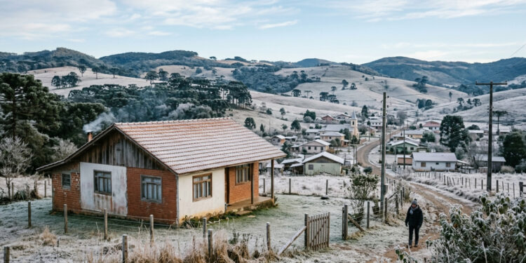 A cidade catarinense mais fria do Brasil onde paredes com câmara de ar ajudam a enfrentar o frio intenso
