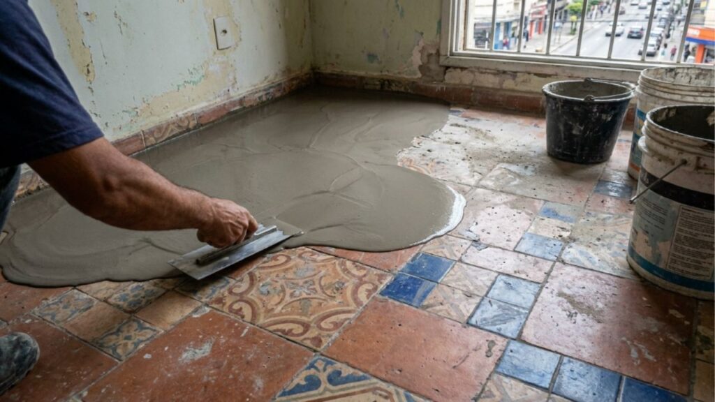 Instalador de piso que reforma sala faz sempre o mesmo alerta: piso vinílico colado direto sobre cerâmica antiga sem regularização pode marcar ou ondular, e laminado sem a manta exigida pelo fabricante pode transmitir mais ruído ao apartamento de baixo