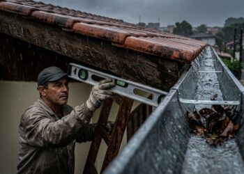 Calha precisa de caimento mínimo de 0,5% para escoar chuva