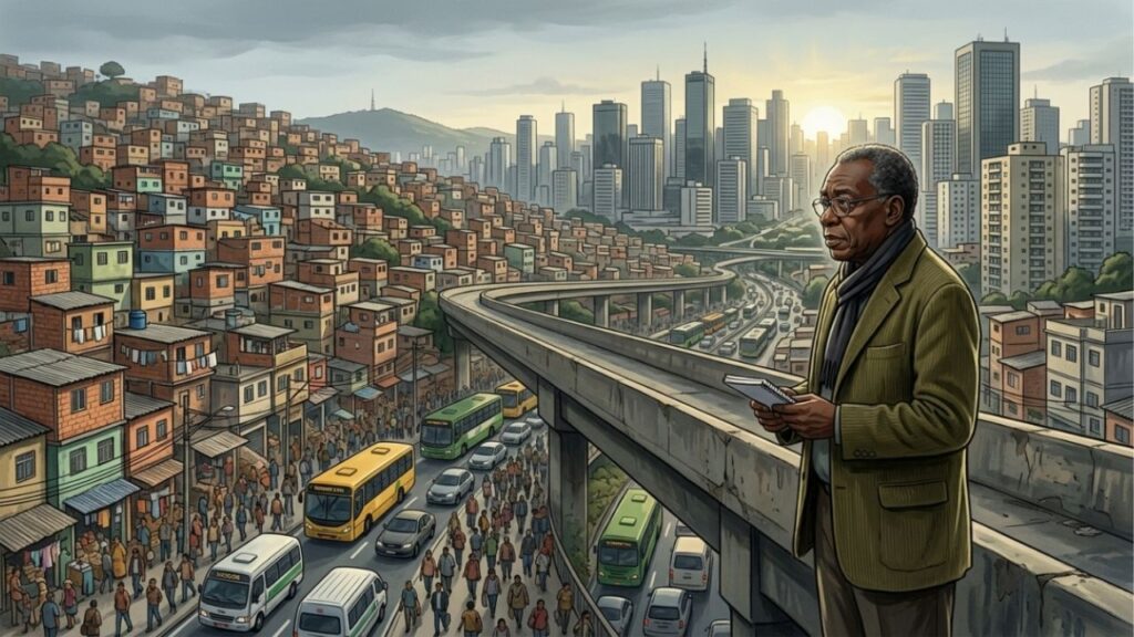 Milton Santos e a Geografia Crítica, em reflexão sobre a desigualdade: "Existem apenas duas classes sociais, as do que não comem e as do que não dormem com medo da revolução dos que não comem."