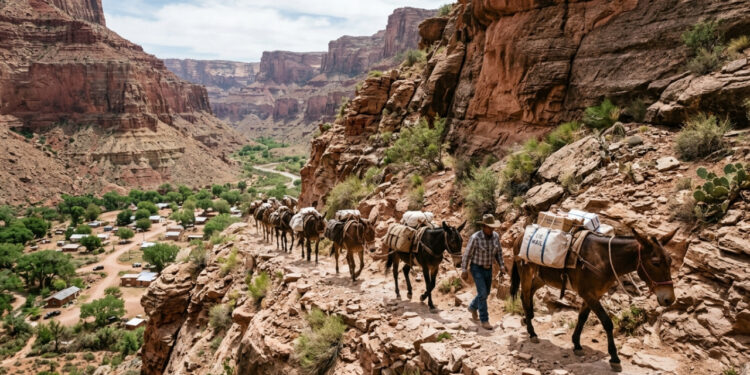 A aldeia no fundo do Grand Canyon que não tem estrada: o correio percorre 14 km de trilha com mulas, cinco dias por semana
