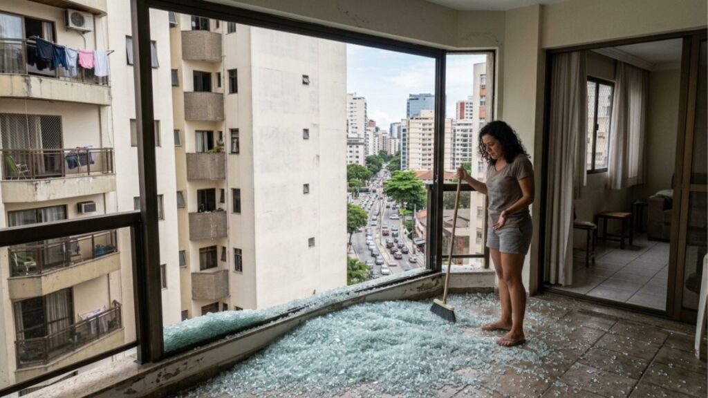 Vidraceiro se recusa a instalar guarda-corpo de vidro temperado na sacada e explica ao cliente por que a norma técnica exige laminado naquele ponto específico da casa