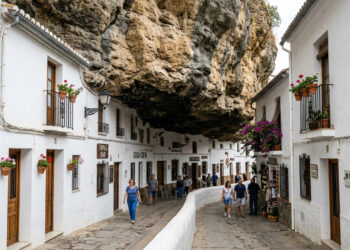 A cidade espanhola onde algumas ruas passam debaixo da montanha e a própria rocha funciona como teto das casas
