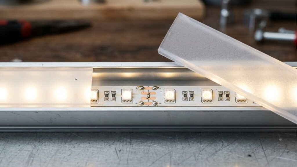 Quanto custa trocar toda a iluminação da casa por fita de LED com perfil de alumínio, quantos metros um quarto de 12 m² pede e por que o perfil dissipador influencia a vida útil
