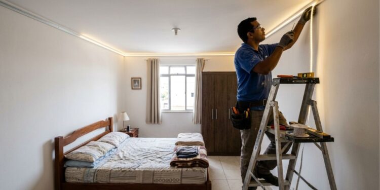 Quanto custa trocar toda a iluminação da casa por fita de LED com perfil de alumínio, quantos metros um quarto de 12 m² pede e por que o perfil dissipador influencia a vida útil