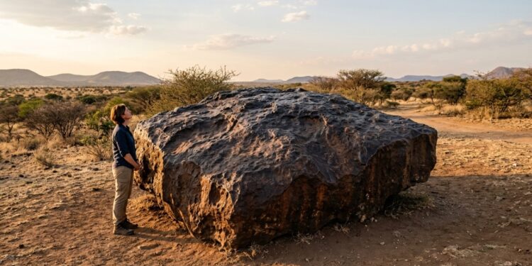Meteorito Hoba de 60 toneladas permanece onde foi encontrado