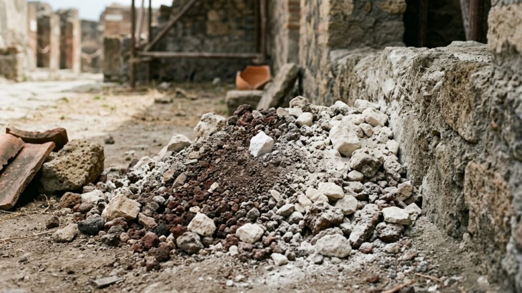 O canteiro de Pompeia que revelou a mistura do concreto romano - Imagem ilustrativa criada por inteligência artificial (ChatGPT / Olhar Digital)