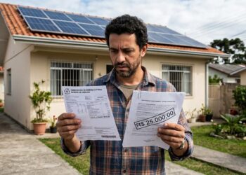 Família instala energia solar financiada em R$ 25 mil, e a economia prometida encolhe com a cobrança gradual do "fio B" pela Lei 14.300