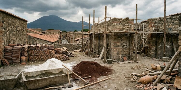 O canteiro de Pompeia que revelou a mistura do concreto romano