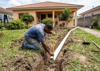 A gambiarra do tubo de PVC enterrado no quintal inspirada em um trocador de calor terra-ar: na proposta divulgada, o ar quente entra, percorre 10 metros de tubo a 60 centímetros de profundidade — onde o solo estaria a 22 °C — e pode sair até 8 °C mais frio, embora o resultado varie e o sistema possa precisar de ventilador