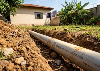 A gambiarra do tubo de PVC enterrado no quintal que resfria a casa como um ar-condicionado geotérmico: o ar quente entra, percorre 10 metros de tubo a 60 centímetros de profundidade — onde o solo fica sempre a 22°C — e sai até 8°C mais frio, sem gastar energia