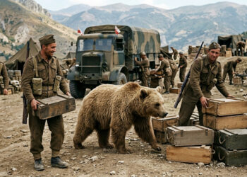 Um urso foi alistado no exército polonês com patente, registro e soldo em rações, e carregou caixas de munição na Itália