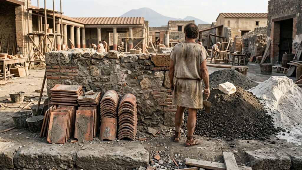 O canteiro de Pompeia que revelou a mistura do concreto romano