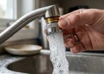 Encanador revela a pequena peça instalada na torneira que pode economizar até 60% da água sem diminuir a sensação do jato