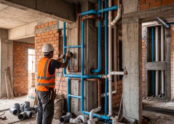 Construir dois banheiros lado a lado pode reduzir parte do custo hidráulico porque tubulações ficam concentradas em uma área menor da casa