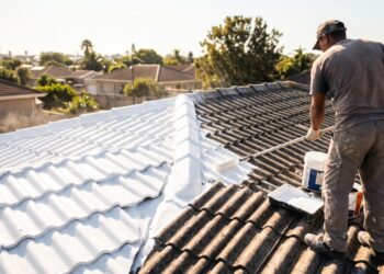 Um telhado claro pode reduzir a entrada de calor dentro de casa sem gastar eletricidade: materiais refletivos absorvem menos radiação solar, e estudos apontam economia de até 15% na energia usada para climatização em determinadas construções