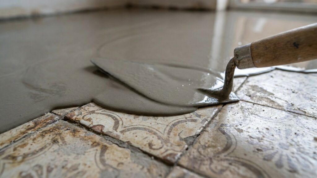 Instalador de piso que reforma apartamento há anos repete o mesmo alerta antes de aceitar o serviço: vinílico colado sobre cerâmica antiga só funciona se o rejunte for preenchido e a superfície regularizada, porque cada frisinho da cerâmica velha reaparece no piso novo em poucos meses e ninguém devolve o dinheiro