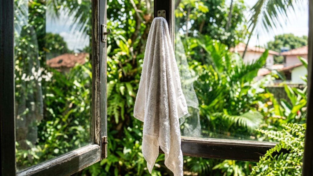 A toalha molhada perto da janela realmente refresca a casa? Entenda quando a gambiarra funciona