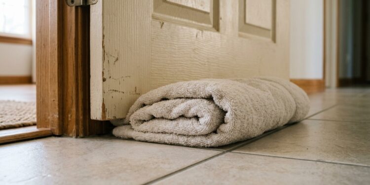 A toalha na fresta da porta ajuda mesmo a manter o ar frio dentro do quarto?