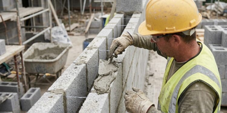 A parede feita com duas fileiras de blocos e uma camada de ar no meio parece desperdiçar espaço, mas esse vazio altera a velocidade com que o calor atravessa a construção