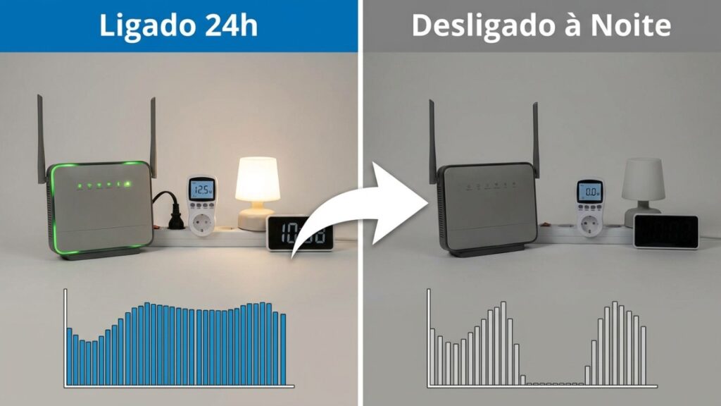 Deixar o roteador ligado 24 horas por dia: quanto isso pesa na conta de luz e quando vale a pena desligar