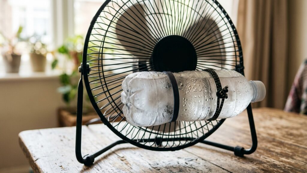 Por que colocar uma garrafa congelada perto do ventilador muda a sensação de calor por alguns minutos