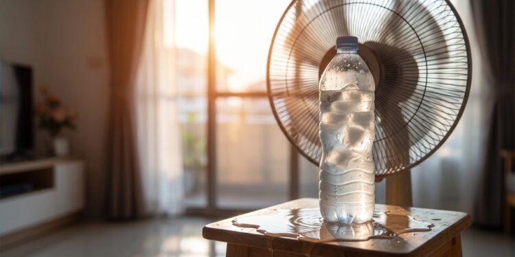 Por que colocar uma garrafa congelada perto do ventilador muda a sensação de calor por alguns minutos