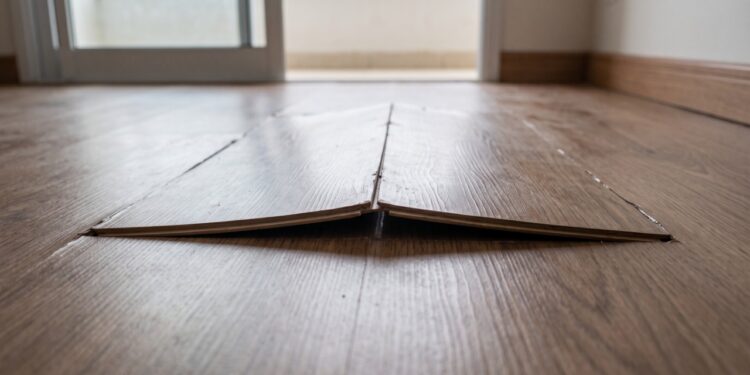 O que significa o piso laminado estufando perto da porta da varanda e por que quase sempre a culpa não é do material