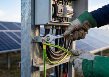 Técnico que instala placa solar repete o mesmo alerta: o inversor pede aterramento próprio e disjuntor específico, e fio subdimensionado no telhado esquenta e derruba a geração