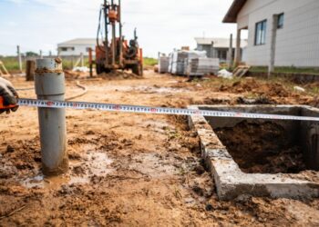 Poceiro é contratado para furar poço no fundo do quintal, mede a distância até a fossa do vizinho e interrompe a obra
