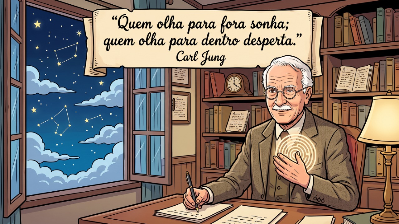 Carl Jung, psiquiatra suíço: “Quem olha para fora sonha; quem olha para dentro desperta”, a frase de uma carta de 1916 que explica por que buscar respostas nos outros cansa mais do que olhar para si