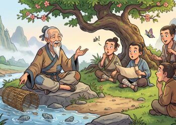Zhuangzi e a escola taoista, em reflexão sobre conhecimento e desapego: “As palavras existem por causa do significado; quando se compreende o significado, pode-se esquecer as palavras” — o ensinamento sobre a diferença entre decorar informações e alcançar a verdadeira compreensão