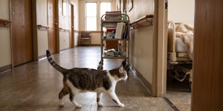 Oscar, o gato de um asilo nos EUA que se deitava ao lado de pacientes horas antes de morrerem, e intrigou médicos