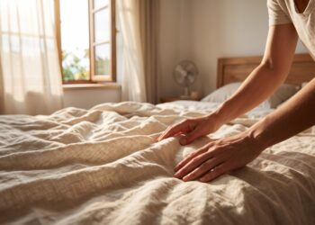 Algodão, microfibra ou linho: qual lençol deixa a cama menos quente nas noites de calor, e por que o mais barato costuma ser o pior para dormir no verão
