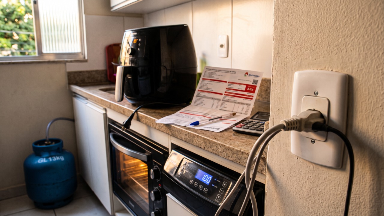 Qual consome menos energia para preparar a mesma comida: airfryer, forno elétrico ou forno a gás?