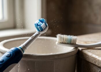 Dentista revela segredo da escova elétrica: estudos apontam redução de 21% na placa bacteriana após três meses em comparação com a escova manual