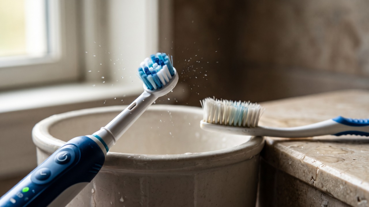 Dentista revela segredo da escova elétrica: estudos apontam redução de 21% na placa bacteriana após três meses em comparação com a escova manual
